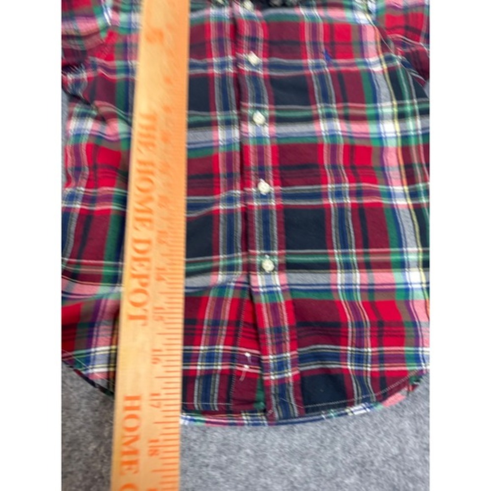 Ralph Lauren Boys Size 5 Plaid Flannel‎ Button Down Shirt Red Green Blue Cotton - Picture 5 of 6